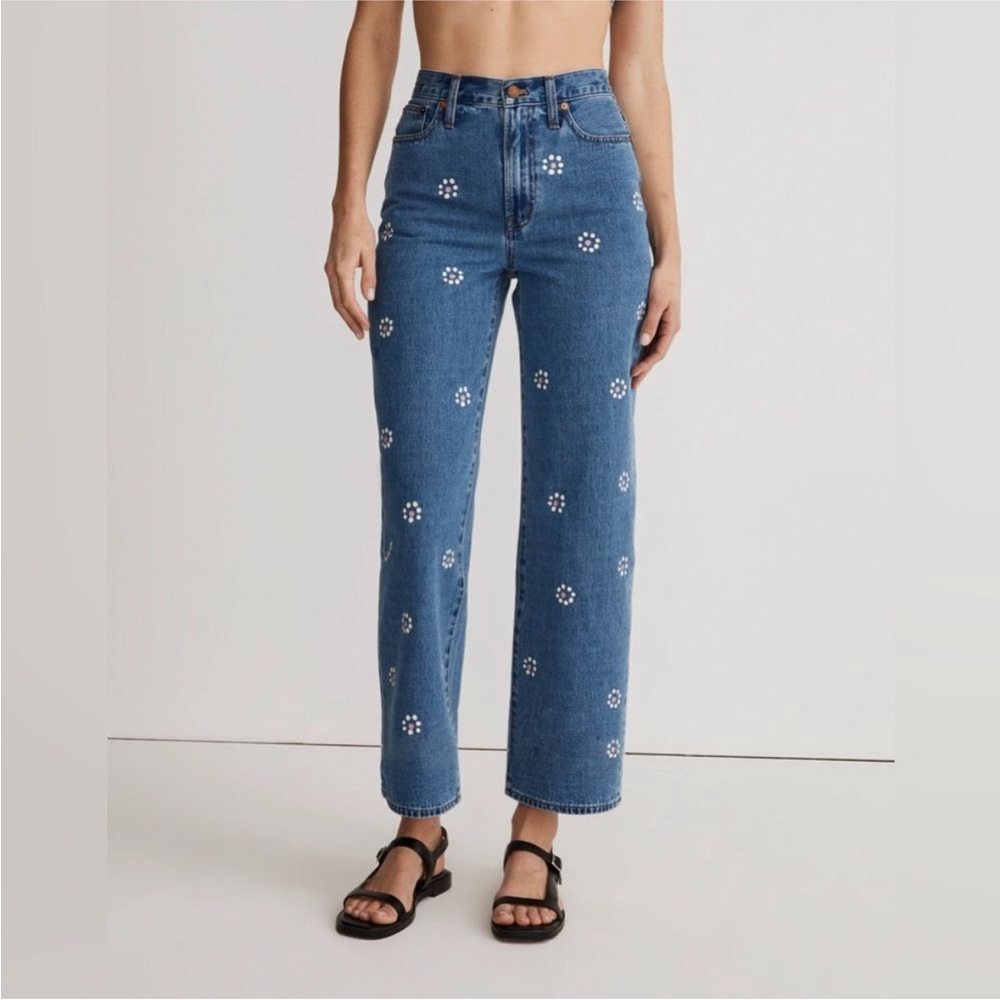 Madewell Perfect Vintage Wide Leg Crop with Floral Stamp